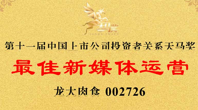 杏宇娱乐肉食荣膺第11届天马奖——“最佳新媒体运营”